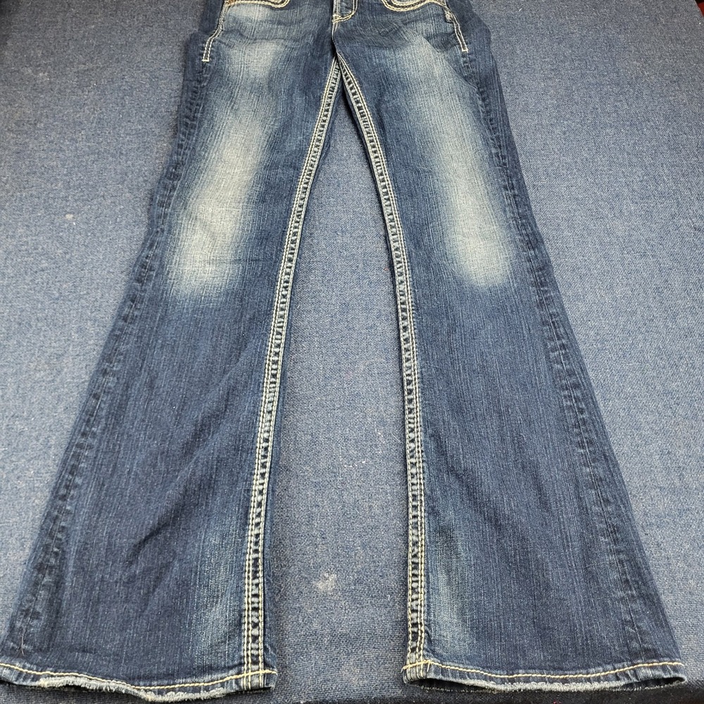 Silver Jeans Co Lola Mid Rise Bootcut Thick Stitch Denim Jeans W27 L35